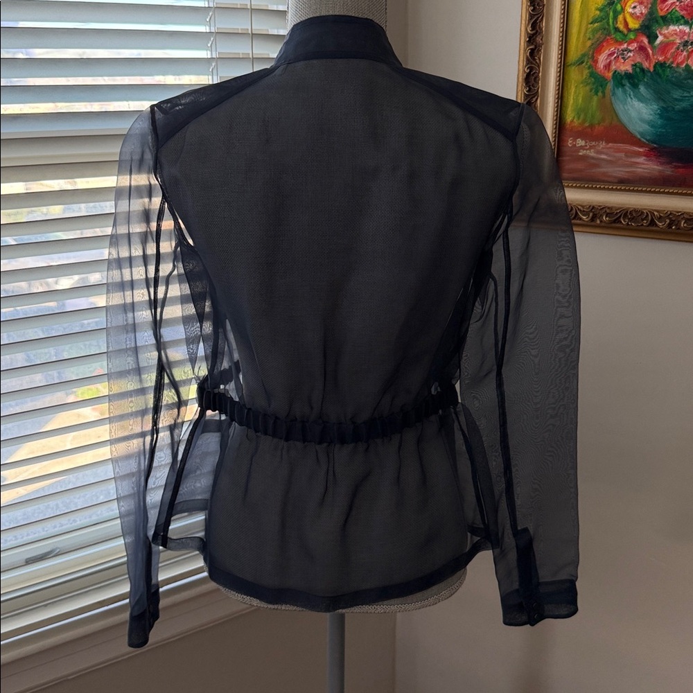 ELIE TAHARI 100% silk sheer jacket - Picture 2 of 8